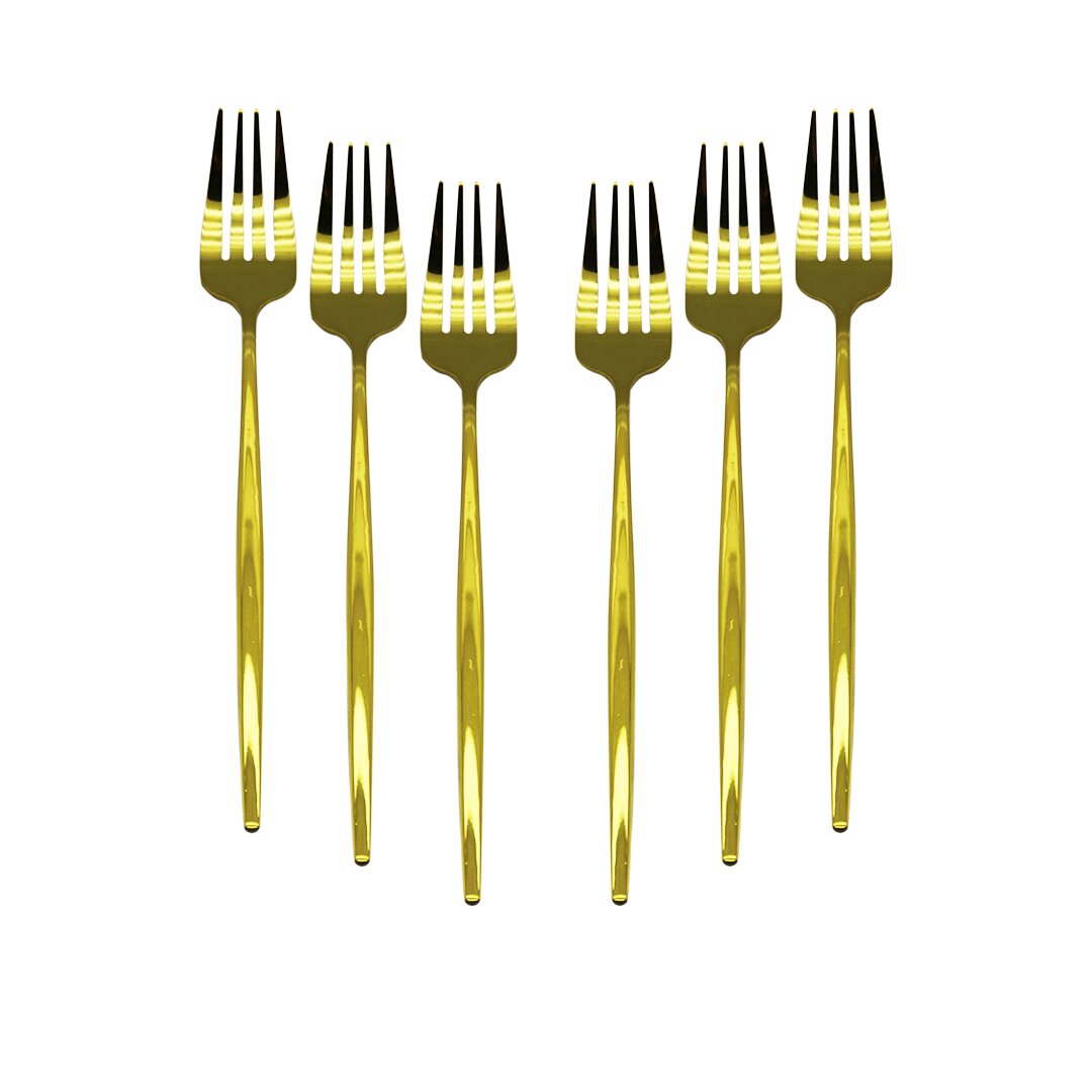 6 PCS GOLD YEMEK ÇATAL SETİ (4767)