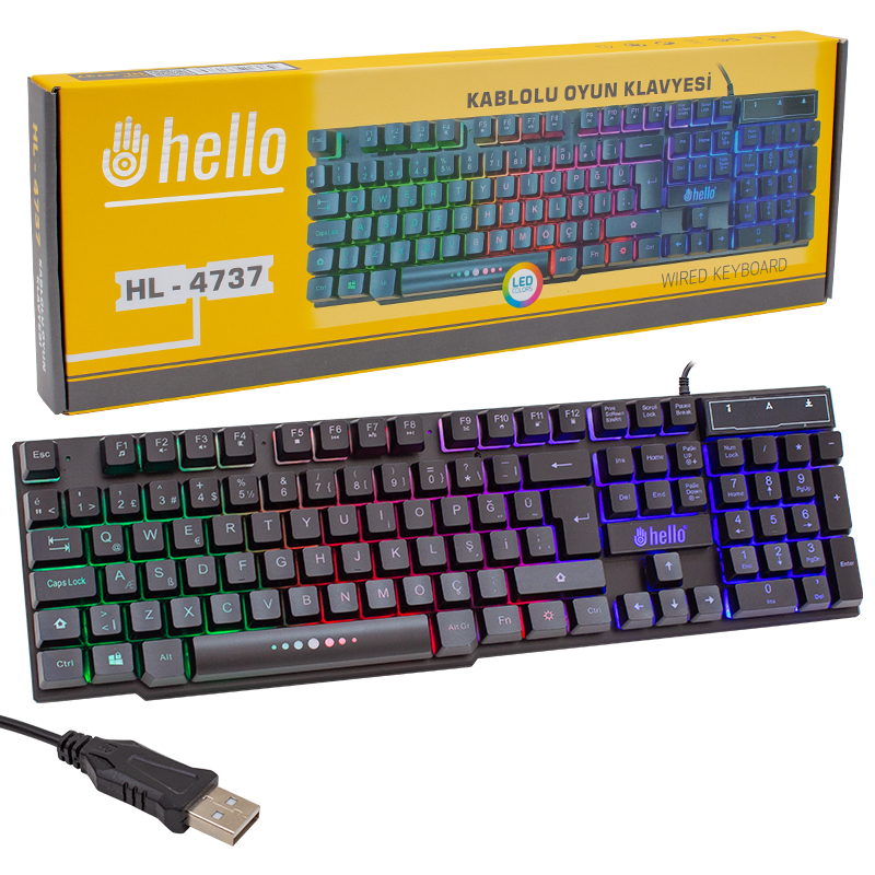 HELLO HL-4737 KABLOLU OYUNCU GAMING KLAVYE (4767)