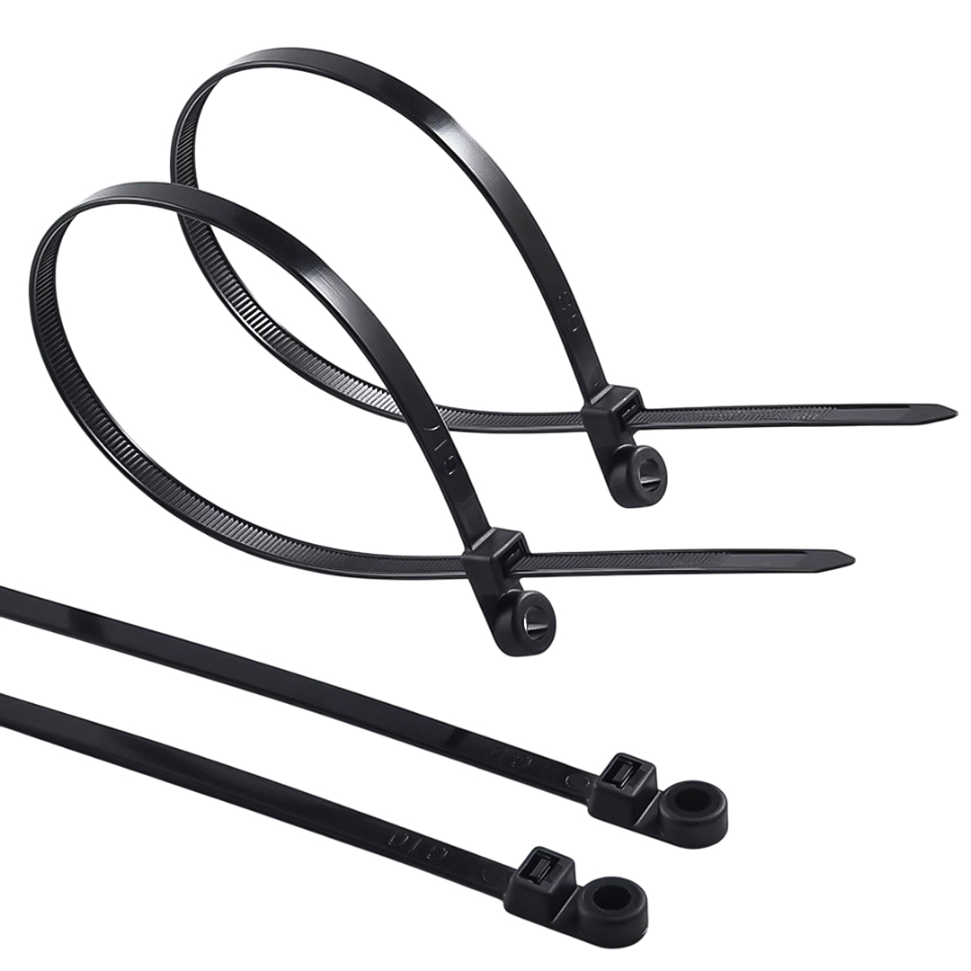 DELİKLİ SİYAH KABLO BAĞI 3.6X200MM (100LÜ PAKET) (4767)