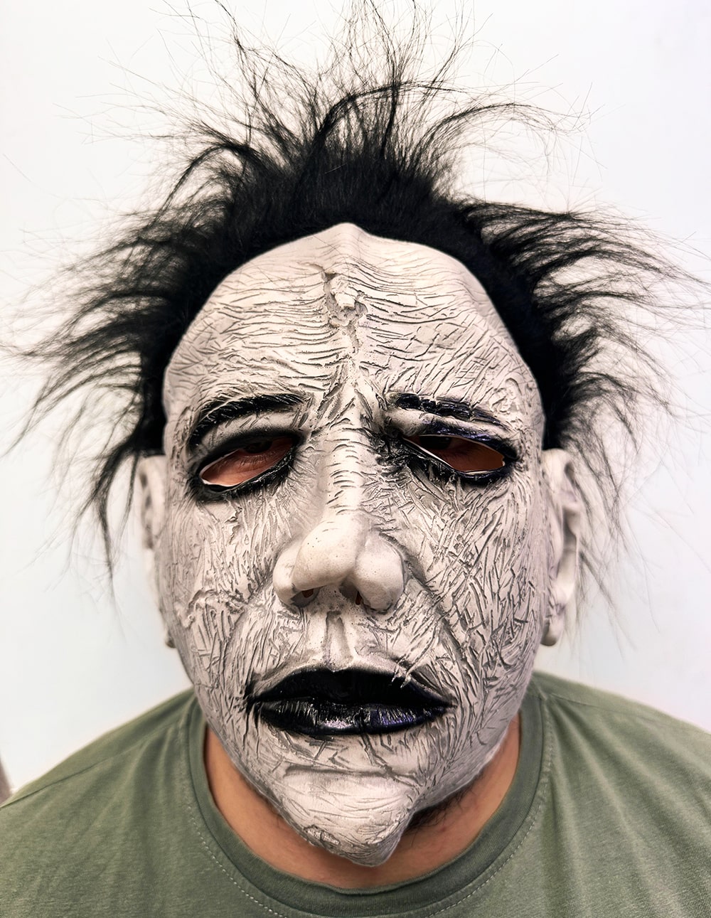 Siyah Saçlı Michael Myers Lateks Yüze Tam Yapışan Et Maske Korku Maskesi (4767)