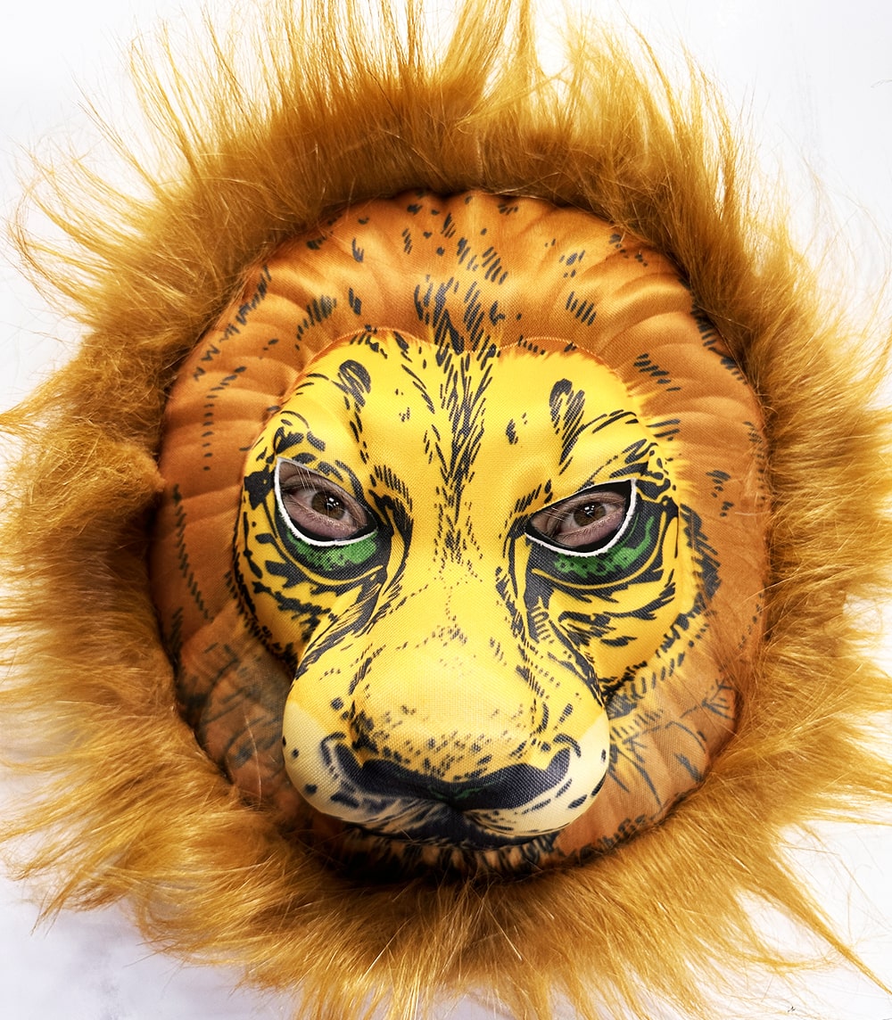 Peluş Aslan Maskesi Kahverengi Yeleli Mega Peluş 33 No (4767)