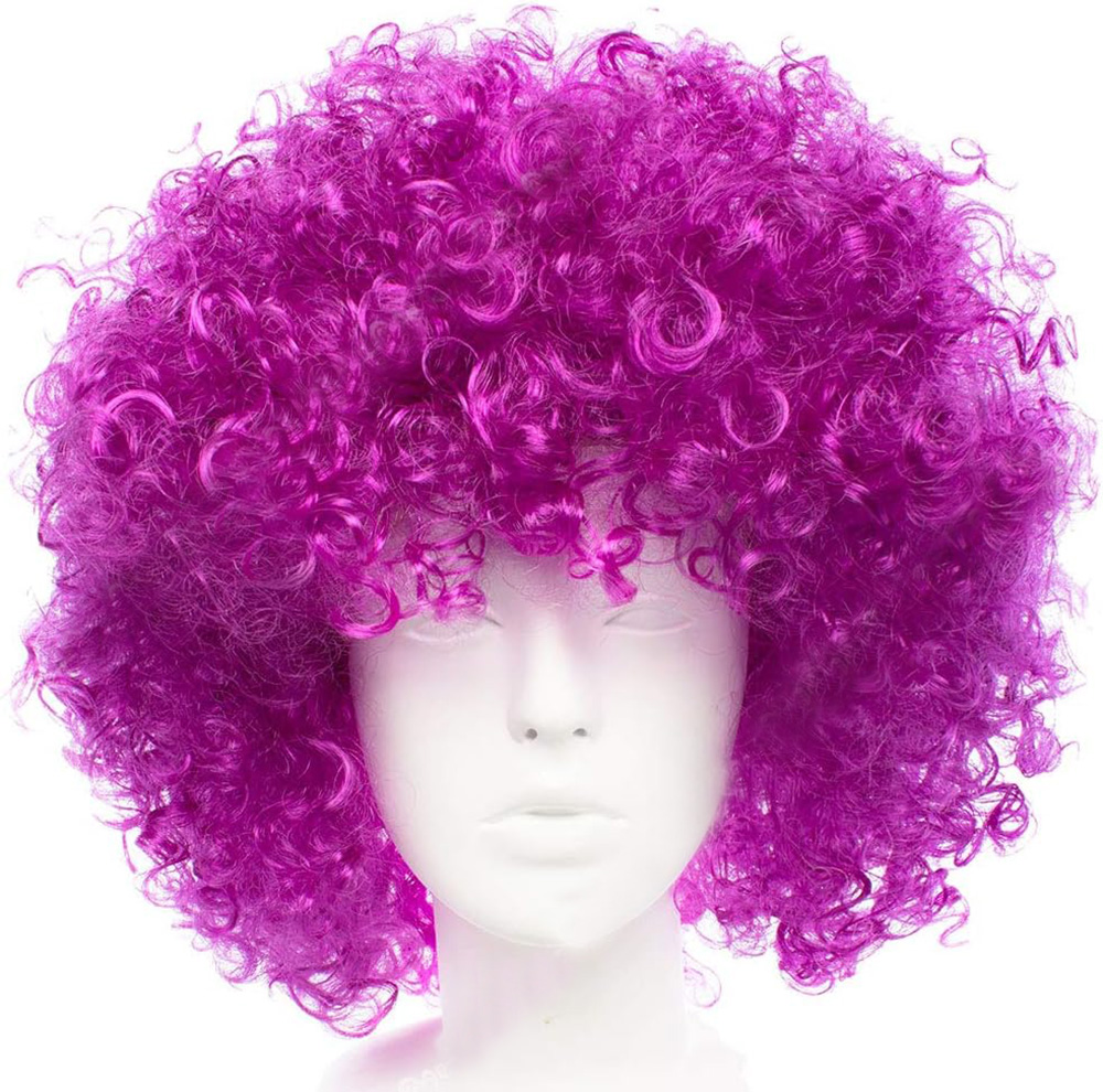 Koyu Mor Renk Violet Afro Bonus Saç Peruk (4767)