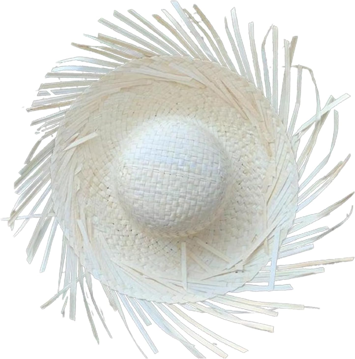 Tropikal Parti Beyaz Hasır Hawaii Şapkası 13x36 cm (4767)
