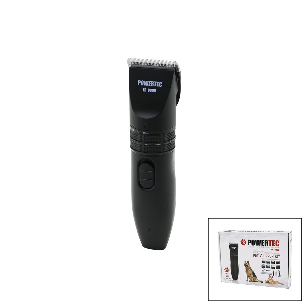 POWERTEC TR-9000 KEDİ - KÖPEK BAKIM SETİ USB ŞARJLI TRAŞ MAKİNESİ METAL TARAK - MAKAS 0.8-1.1-1.4-1.7-2.0MM AYARLI (4767)