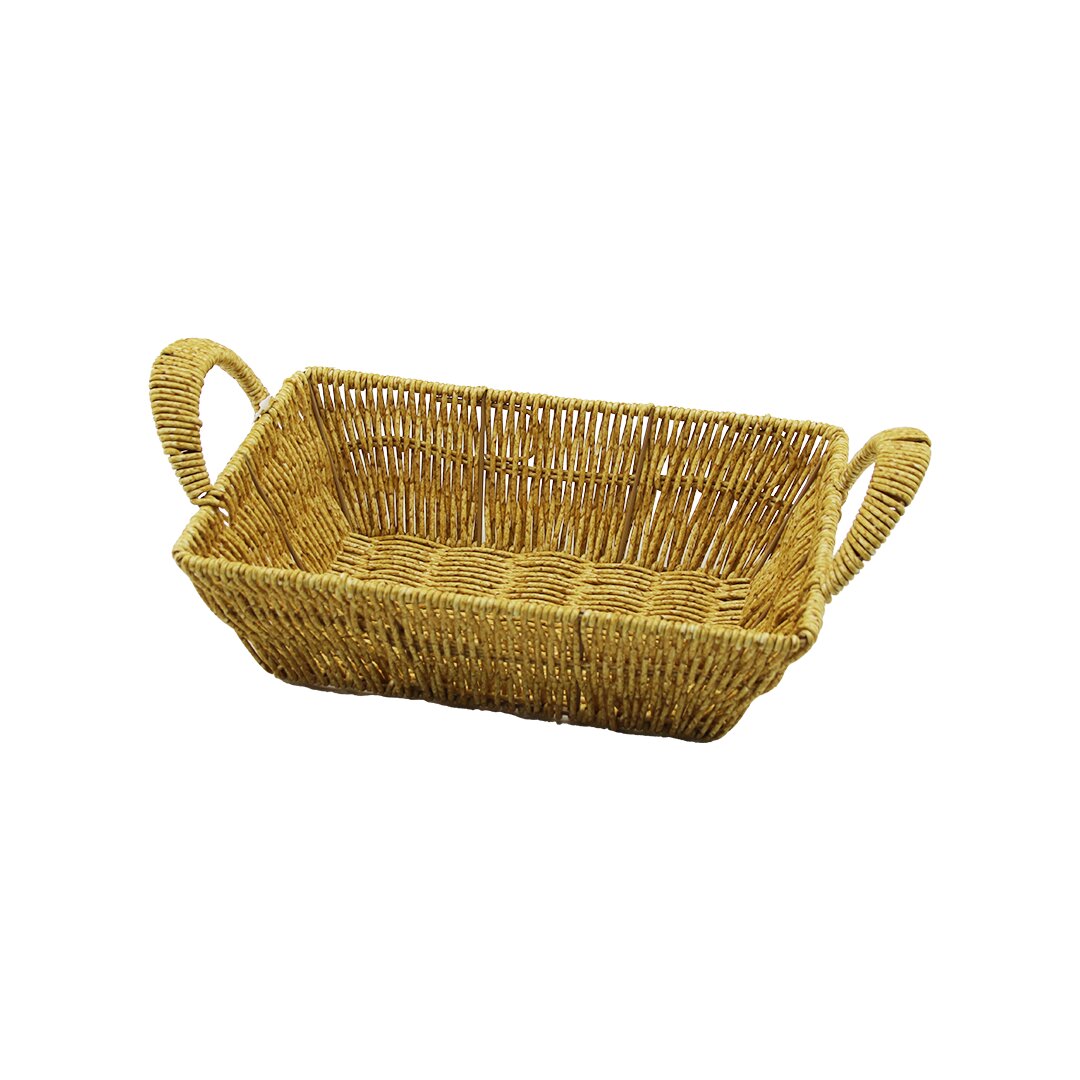 DİKDÖRTGEN PLASTİK HASIR EKMEK - ÇOK AMAÇLI SEPET KULPLU - METAL İSKELET TABAN:13.5X20- AĞIZ:19X26.5CM D:7.5CM (4767)