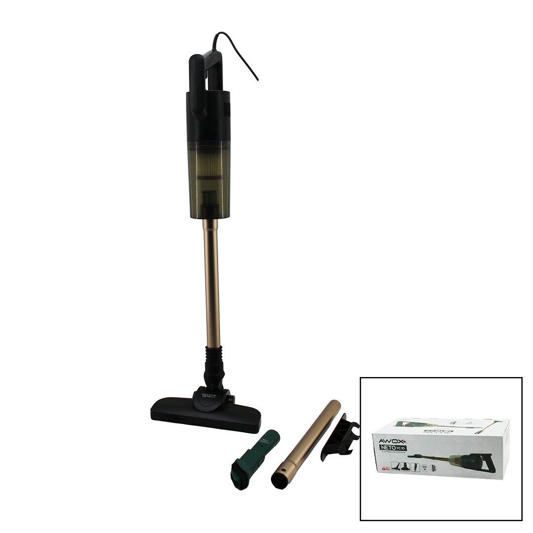 AWOX NETO VC-10 GOLD METAL SAPLI DİK ELEKTRİKLİ SÜPÜRGE 500W 5MT KABLOSAP=75+35=110CMHEPA FİLTRE (4767)