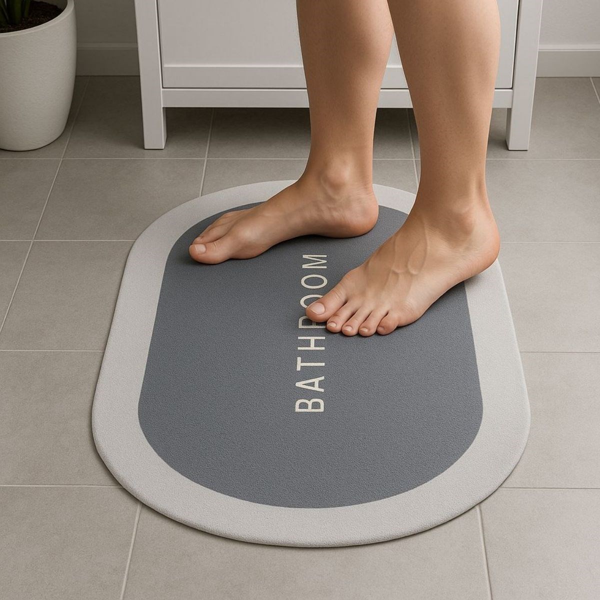 Sihirli Süper Su Emici Kaymaz Tabanlı Oval Paspas 40*60 cm (4767)