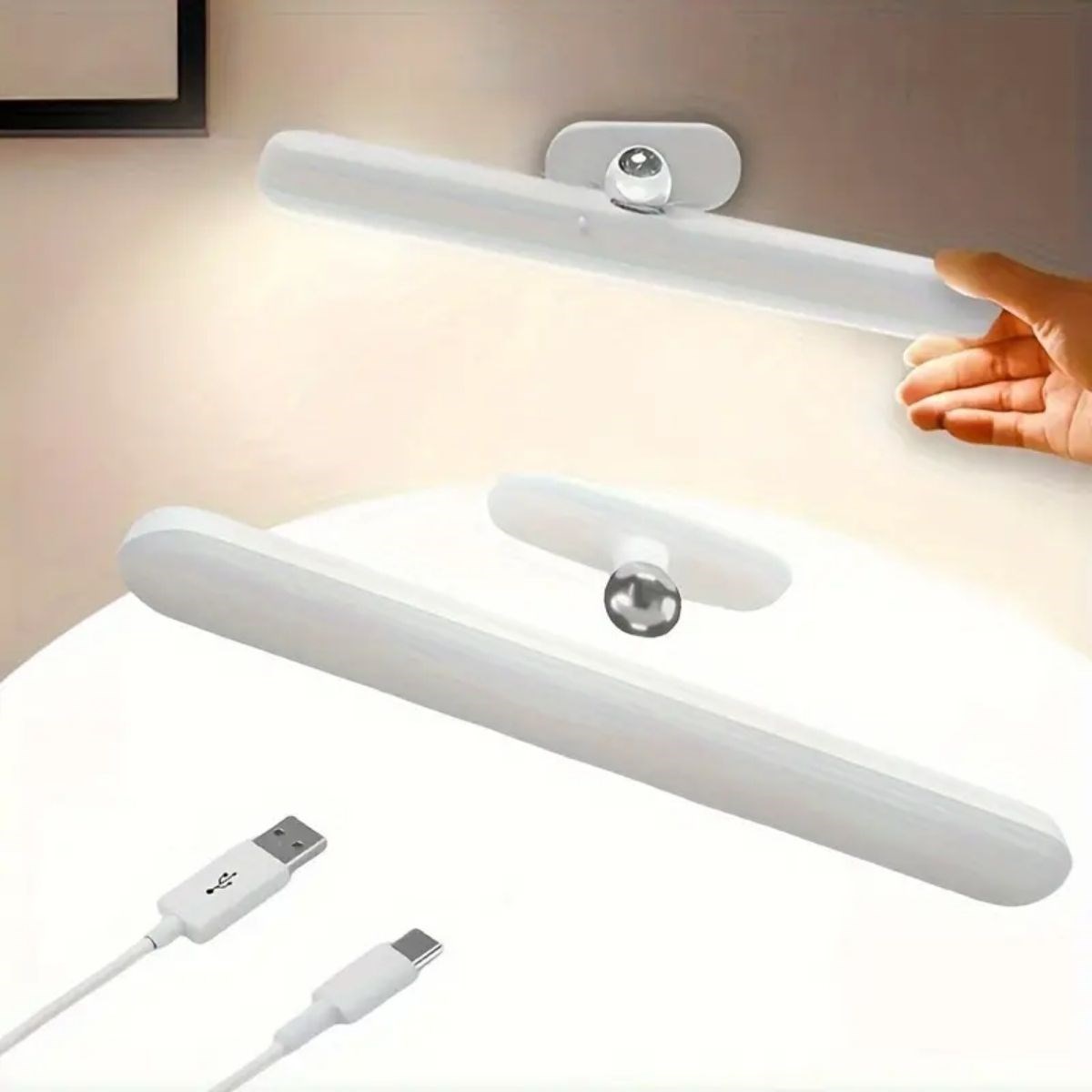 Dokunmatik USB İle Şarj Olabilen 27 cm Led Aydınlatma Makyaj Aynası Işığı (4767)