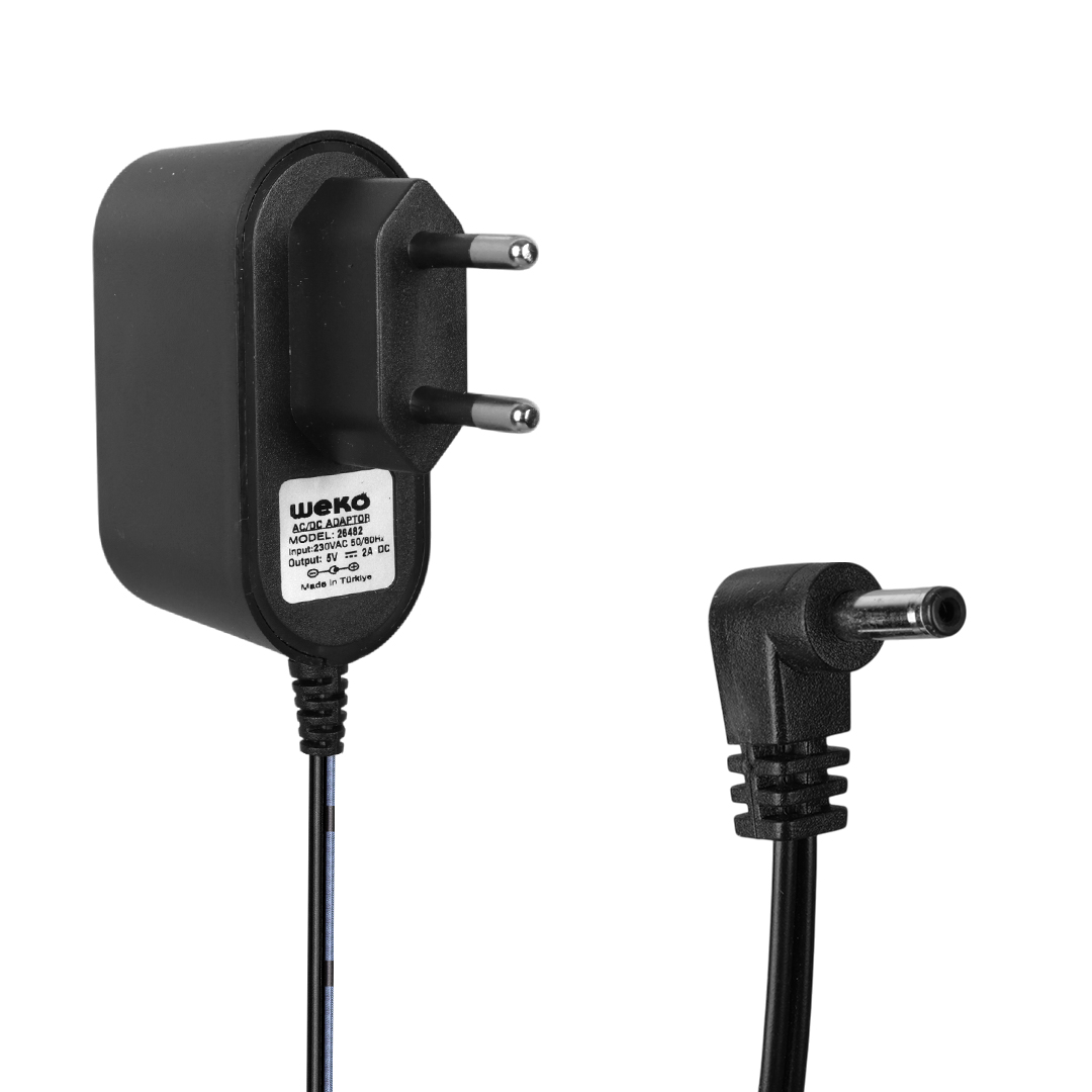 5 VOLT - 2 AMPER 3.5*1.35 UÇLU PLASTİK KASA PRİZ TİPİ ADAPTÖR (4767)