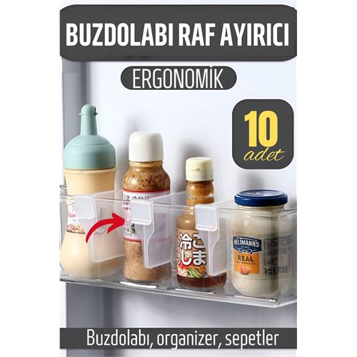 Turk Buzdolabı Raf Ayırıcı Organizer Dönüştürücü 10 Adet