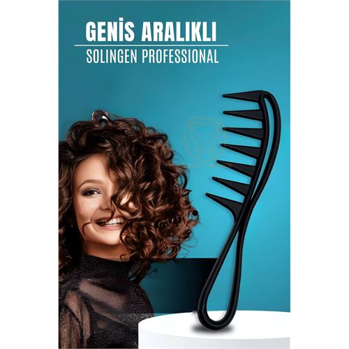 Turk Geniş Dişli Stil Tarağı Karbon Solingen Professional