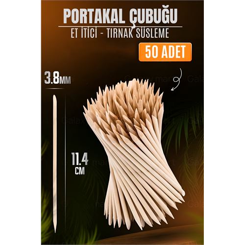 Turk Nano Portakal Çubuğu Tırnak Temizleyici Et İtici 50 Adet Absolute Professional
