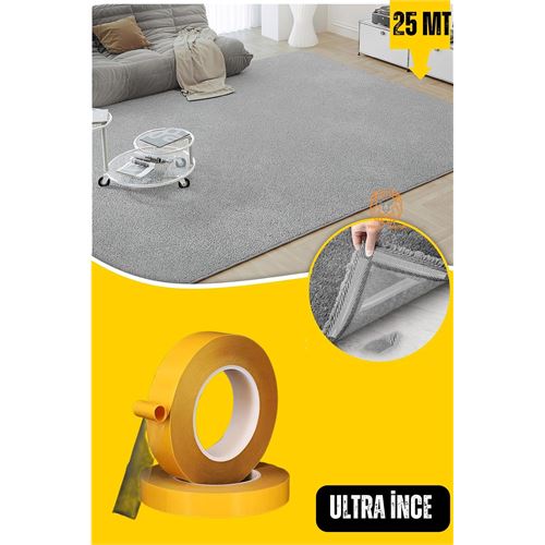 Turk Halı Yapıştırıcı Halı Kaydırmaz Bant  Ultra İnce 25 Metre