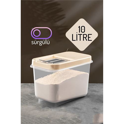Turk Insignia Erzak Bakliyat Saklama Kutusu 10 lt KREM