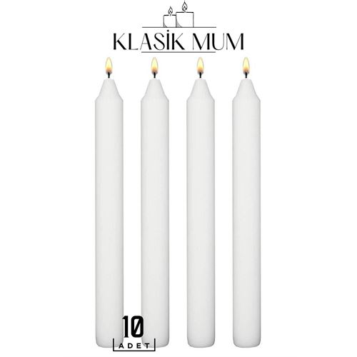 Turk 10 Adet Klasik Mum Seti
