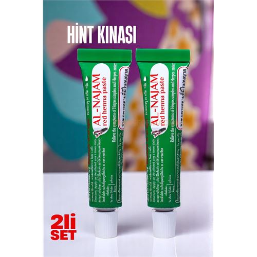 Turk Geçici Dövme Kınası - Tüp Hint Kınası Kırmızı 2li SET Al-Najam