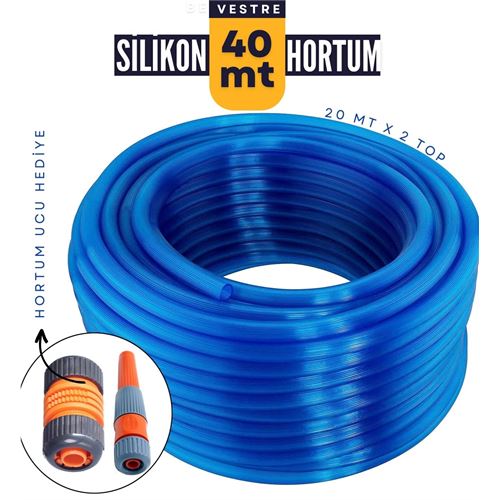 Turk  40 Metre Silikonlu Bahçe Hortumu Sulama Aparatı HEDİYELİ