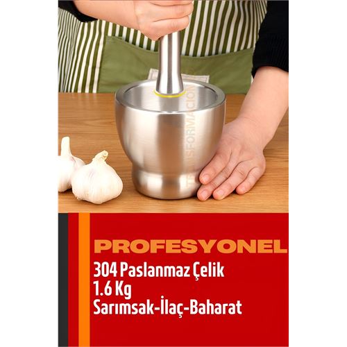 Turk  Sarımsak Ezici Sarımsak Havanı 304 Paslanmaz Çelik Baharat İlaç Ezici