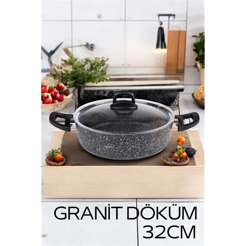 Turk Eco Granit Döküm Basık Tencere 32 cm Dies Design