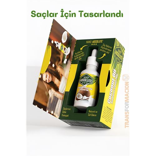 Turk Saçlar İçin Hindistan Cevizi Yağı 50 Ml Nano Absolute