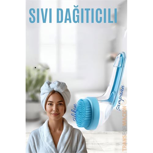 Turk Şampuan Hazneli Silikon Saç Yıkama Peeling ve Masaj Fırçası