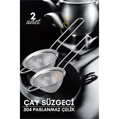 Turk Klasik Çay Süzgeci 304 Paslanmaz Çelik 2 ADET