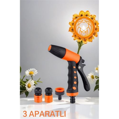 Turk Sulama Tabancası Seti Basınçlı 3 Aparatlı