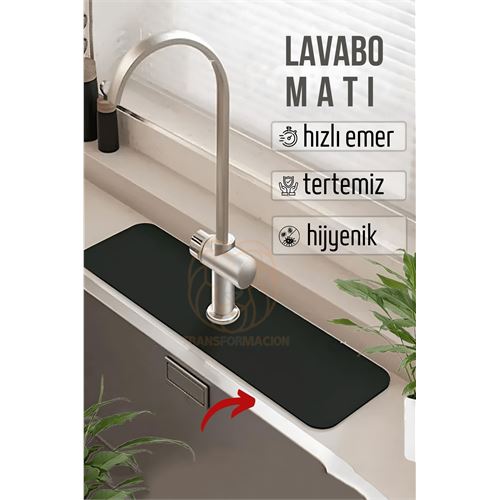 Turk Su Emici Lavabo Matı Hızlı Emen Musluk Matı