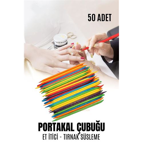 Turk Nano Portakal Çubuğu Tırnak Temizleyici Et İtici 50 Adet Absolute Professional