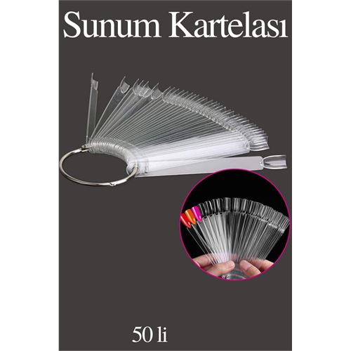 Turk Takma Tırnak Sunum Kartelası ŞEFFAF