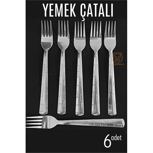 Turk Yemek Çatalı Seti Veneta 6 lı Paslanmaz