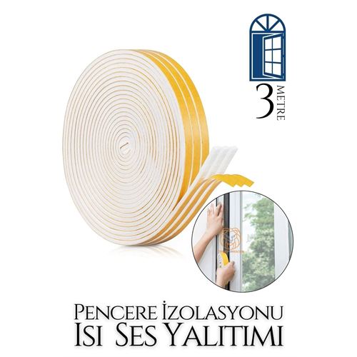 Turk Pencere Ses Isı Yalıtım Sünger Bant 3 METRE