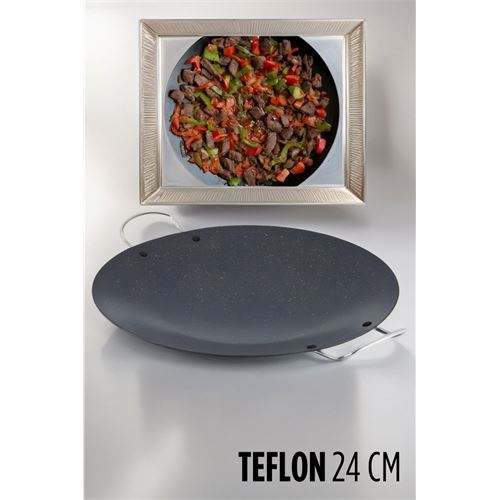 Turk Teflon Kavurma Tavası Gözleme Et Sote 24 CM