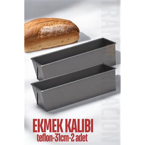 Turk Teflon Ekmek Pişirme Kalıbı Baton Pasta Kalıbı 31 CM 2 adet