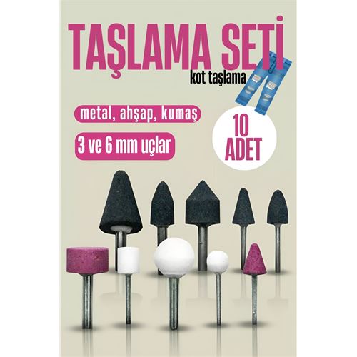 Turk Seramik Uçlu Taşlama Seti Metal Alüminyum Çelik Dremel Uçlu Taşlama Kot Taşlama
