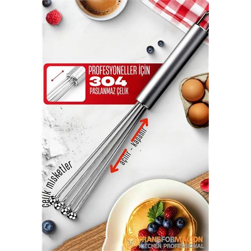 Turk Çelik Misketli Yaylı Açılır Kapanır Çırpıcı 304 Paslanmaz Çelik Çırpıcı Çırpma Teli