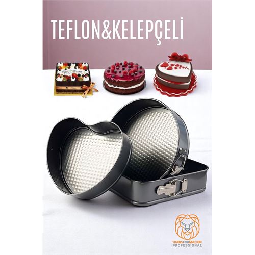 Turk 3 Boy Kelepçeli Kek Kalıbı 24-26-28 Cm Çoklu Kek Kalıbı Teflon