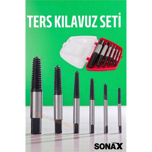 Turk Ters Kılavuz 6 lı Set Saf Çelik Kırık Civata Vida Sökücü Kırılmış Vida Civata Sökme Aparatı