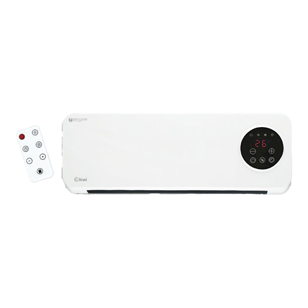 KİWİ KHT-8490 KLİMA TİPİ DUVAR TİPİ ISITICI FAN KUMANDALI - DİJİTAL DOKUNMATİK EKRAN 2 KADEME ISI ZAMAN AYARLI 2000W (4767)