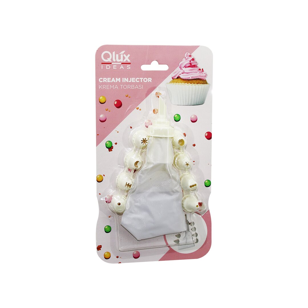 QLUX L-00172 AVANTAGE  10PCS   KREMA TORBASI - SÜSLEME BAŞLIK  SETİ   1-BEYAZ TORBA - 9-KREM BEYAZI PLASTİK BAŞLIK (4767)