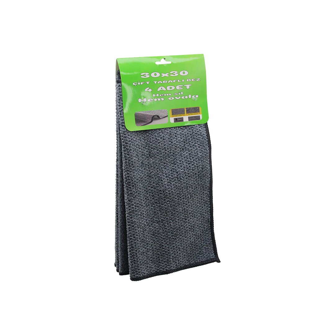 4PCS   30X30CM   ÇİFT TARAFLI=MİKROFİBER - TEL BEZ   ZOR KİR  BEZİ  HEM SİL - HEM OVALA (4767)