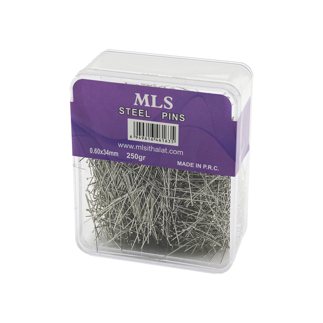 TOPLU İĞNE  0.60X34MM   250GR   ŞEFFAF MİKA KRİSTAL PLS.KUTULU AMBALAJ (4767)