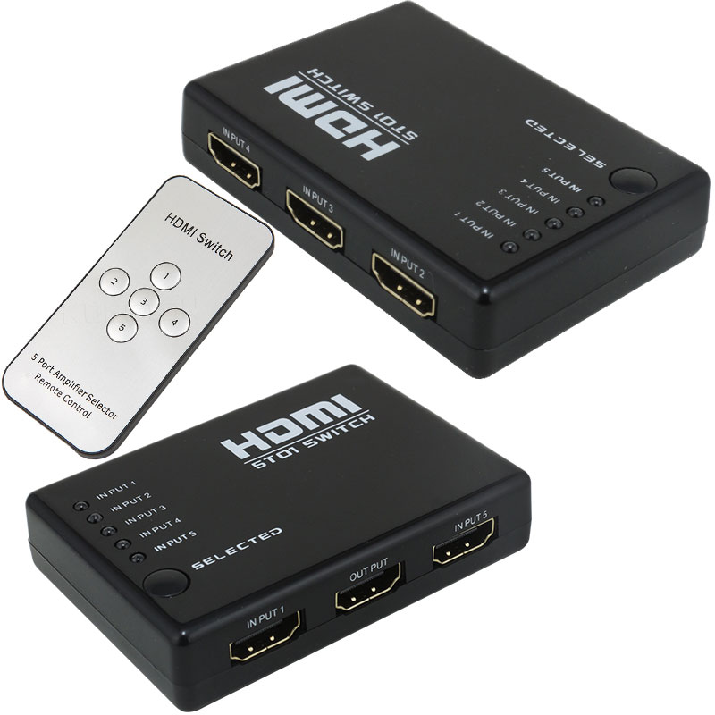 5 GİRİŞ 1 ÇIKIŞ HDMI SWITCHER TOPLAYICI KUMANDALI ADAPTÖRSÜZ (4767)