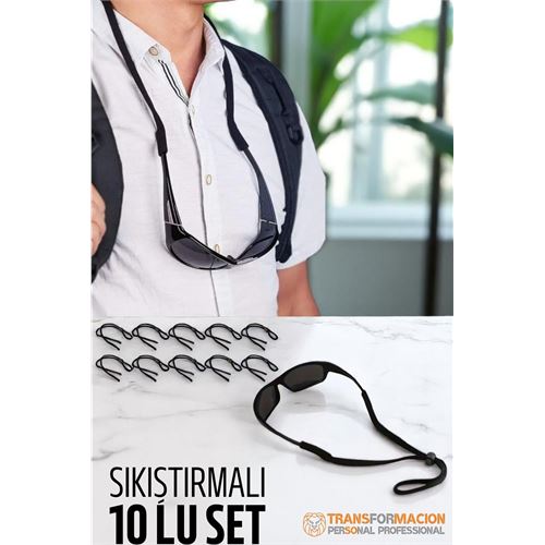 Turk Gözlük İpi Ayarlanabilir Sıkıştırmalı Gözlük İpi 10 lu SET