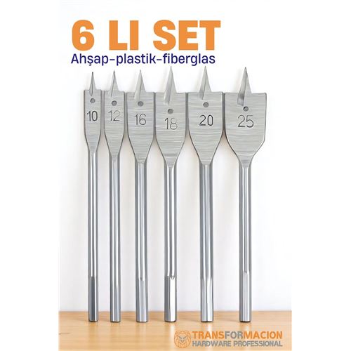 Turk Ahşap Yaprak Matkap Ucu Seti - Plastik Fiberglas Ahşap Delik Açma Panç Seti