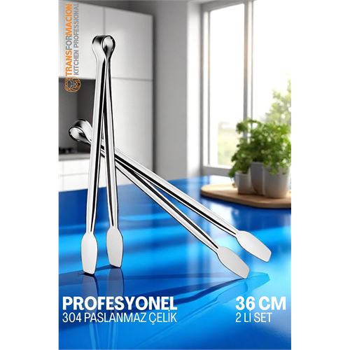 Turk Mutfak Maşası - Mangal Barbekü Maşası - Izgara Maşası Tava Maşası Çelik 36 Cm