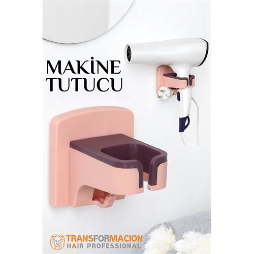 Turk Saç Kurutma Makinesi Tutucu Pratik Yapışma PEMBE