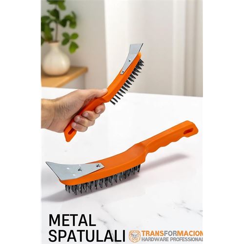 Turk Metal Spatulalı Tel Fırça  - Kazıma Fırçası
