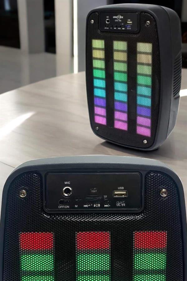 Bluetooth Hoparlör RGB Işıklı USB SD Kart Girişli Taşınabilir