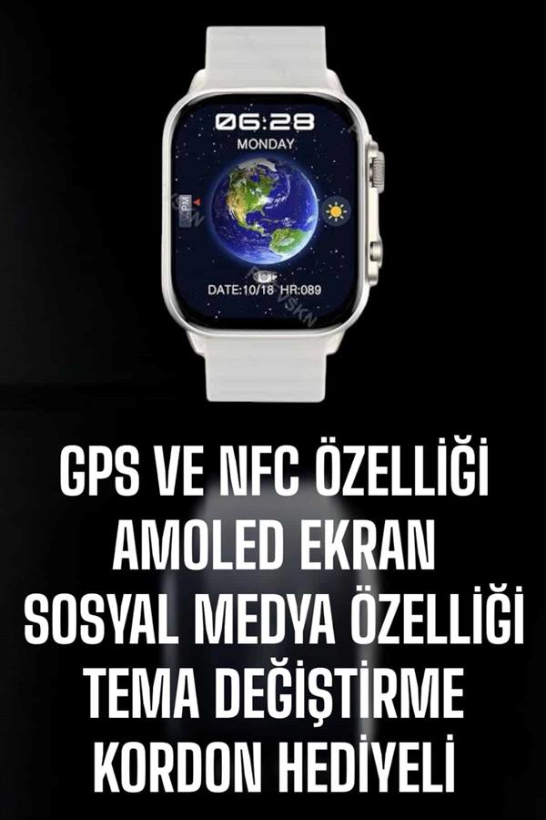 Akıllı Saat Android ve İOS Uyumlu NFC Ve GPS Özelliği Arama Cevaplayan